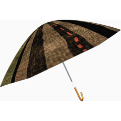 卡通棕黑色雨伞