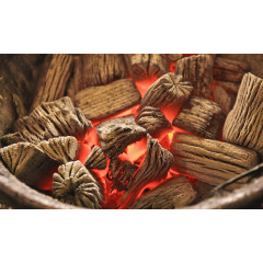 一盆燃烧的炭火