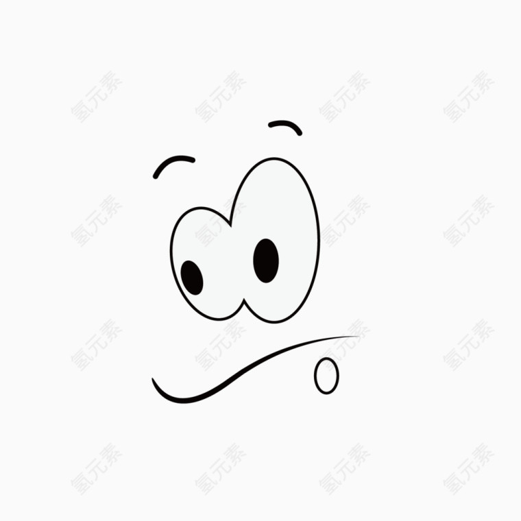 思考卡通表情矢量符号