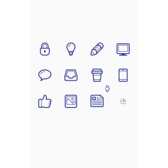 商务线条图标矢量图