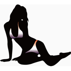 比基尼美女剪影