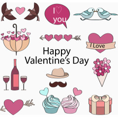 矢量爱心冰淇淋与小鸟