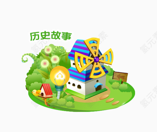 绿色卡通BANNER素材