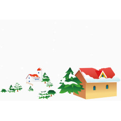 房屋大雪冰雪乐园素材