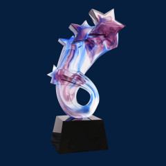 五星荣耀玻璃奖杯