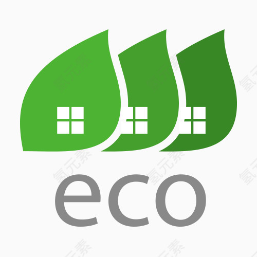 ECO叶子环保矢量图EPS