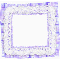 蓝布蕾丝边框