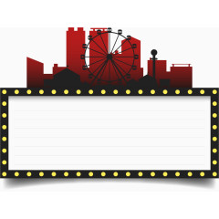 城市街景霓虹灯箱