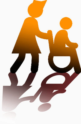 推轮椅的背景图