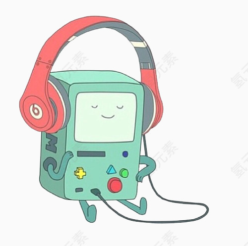 带着耳机的游戏机