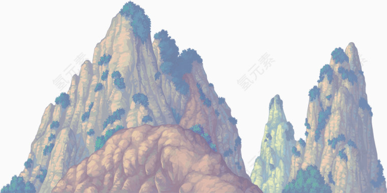 手绘山川