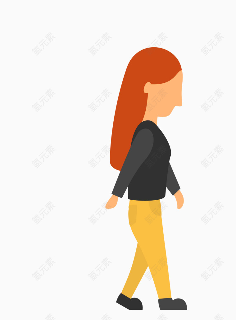 矢量彩色卡通优雅女士