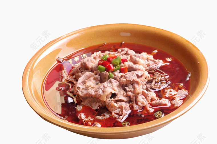 美食素材茶树菇红汤肥牛