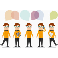 5款男子和语言气泡矢量素材