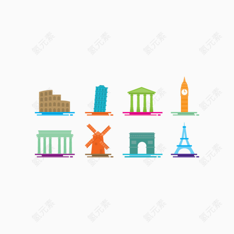 矢量旅游建筑