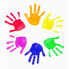 手掌 手势专辑 彩色 水彩