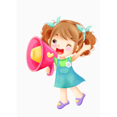 拿着喇叭的女孩