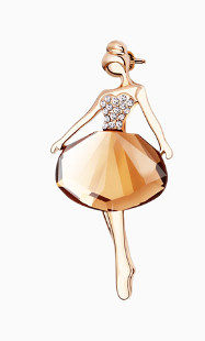 静风格芭蕾女孩胸针水晶别针