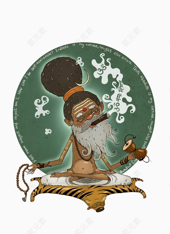 欧美风创意老人插画