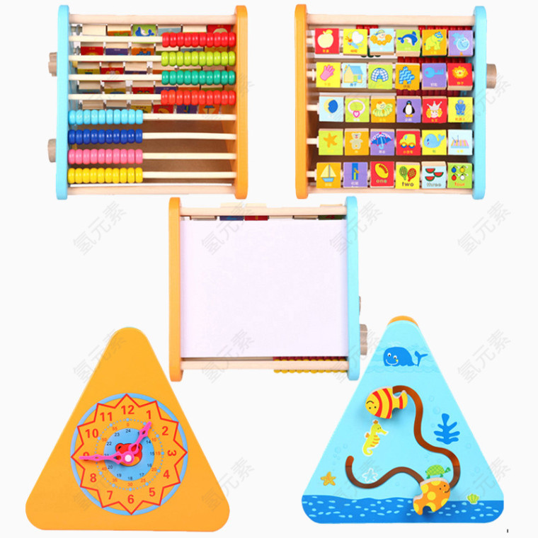 幼儿启智玩具三角画板各方位图