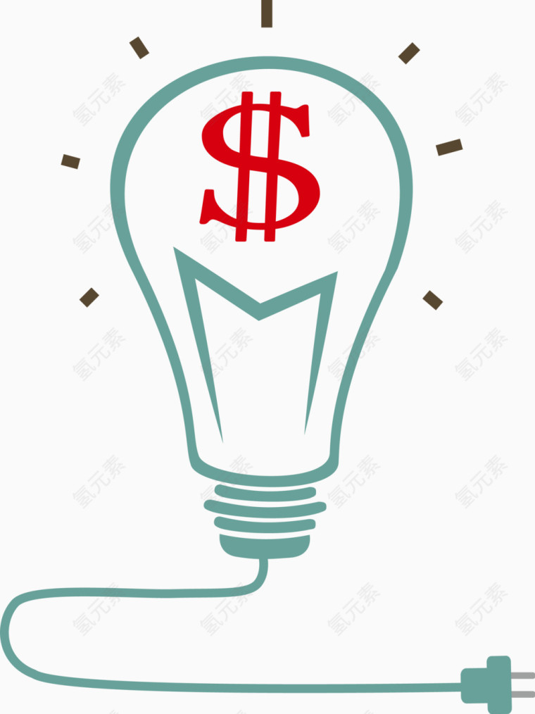 矢量金钱灯泡