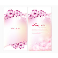 矢量鲜花婚礼请柬