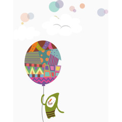 气球节日卡通海报促销素材