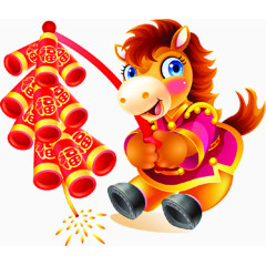 创意合成质感小动物鞭炮免抠素材