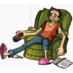 看电视的矢量男人