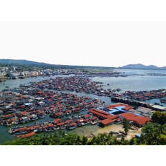 海南三亚南湾渔港景观