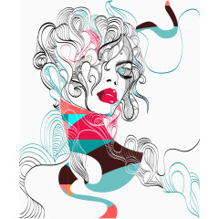 矢量抽象女人