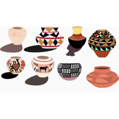 各种各样的陶制瓶罐