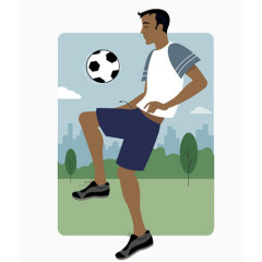 踢足球的男子