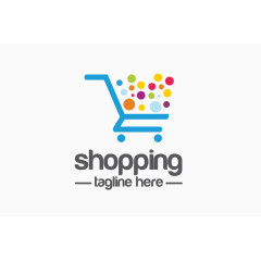 彩色圆点的购物车