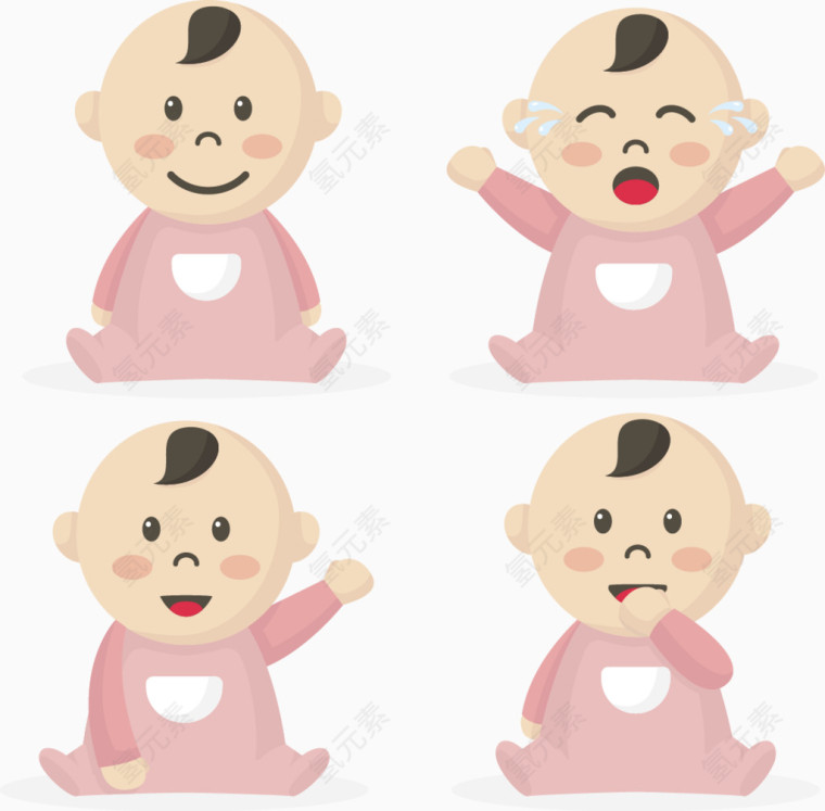 婴儿不同情绪图
