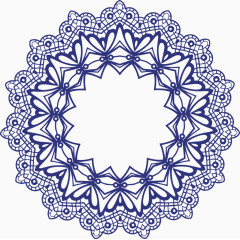 矢量蕾丝花纹花边圆形框