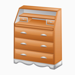 矢量卡通木质橱柜抽屉