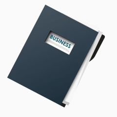 蓝色质感商务手册镂空