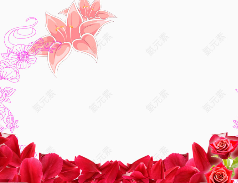 节日海报背景花朵装饰效果