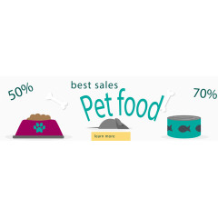 矢量宠物食品横幅