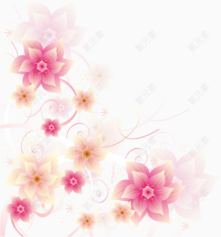 矢量粉色花朵