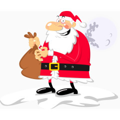 矢量图踩着云朵得圣诞老人