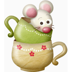 绿色杯子里的小老鼠