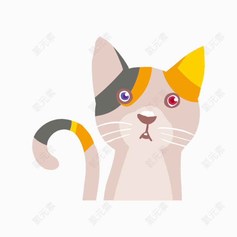矢量卡通可爱小猫