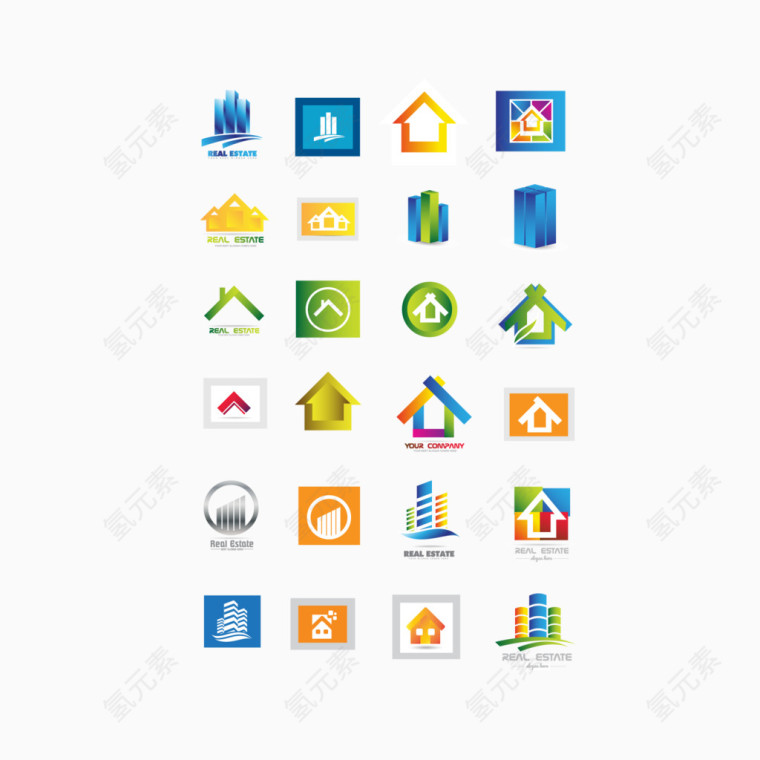 个性房地产公司logo设计矢量图
