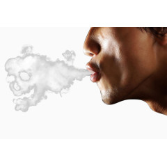 创意吐烟圈的人物