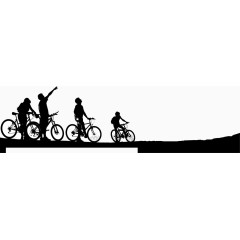 青年单车骑行剪影