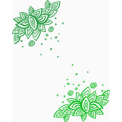 绿色手绘花瓣花朵