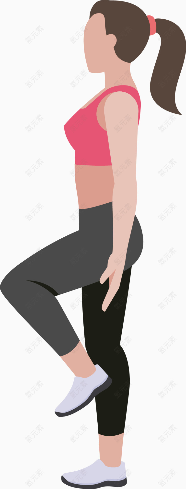 女士抬腿锻炼