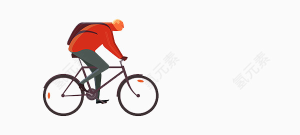 骑自行车的男人图
